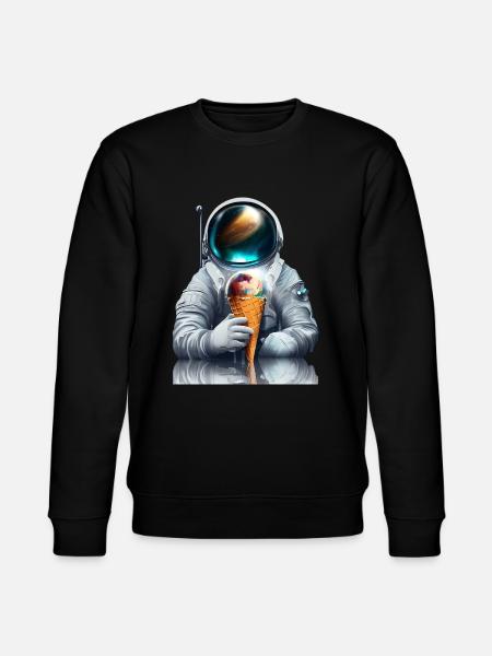 Waffle Ice Cream Astronaut - Stanley/Stella CHANGER Unisex Organic Sweatshirt - black
