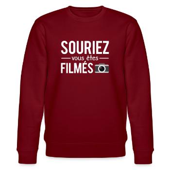 Souriez vous êtes filmés vidéaste caméraman caméra - Sweat bio CHANGER Stanley/Stella Unisexe - bordeaux - Devant - Nik (191cm) & Marisol (170cm)
