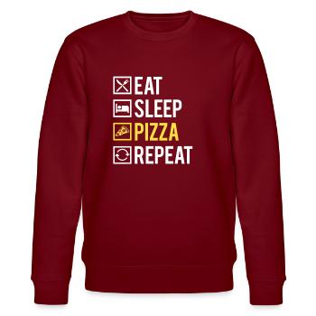 Eat Sleep Pizza Repeat Fromage Humour - Sweat bio CHANGER Stanley/Stella Unisexe - bordeaux - Devant - Nik (191cm) & Marisol (170cm)