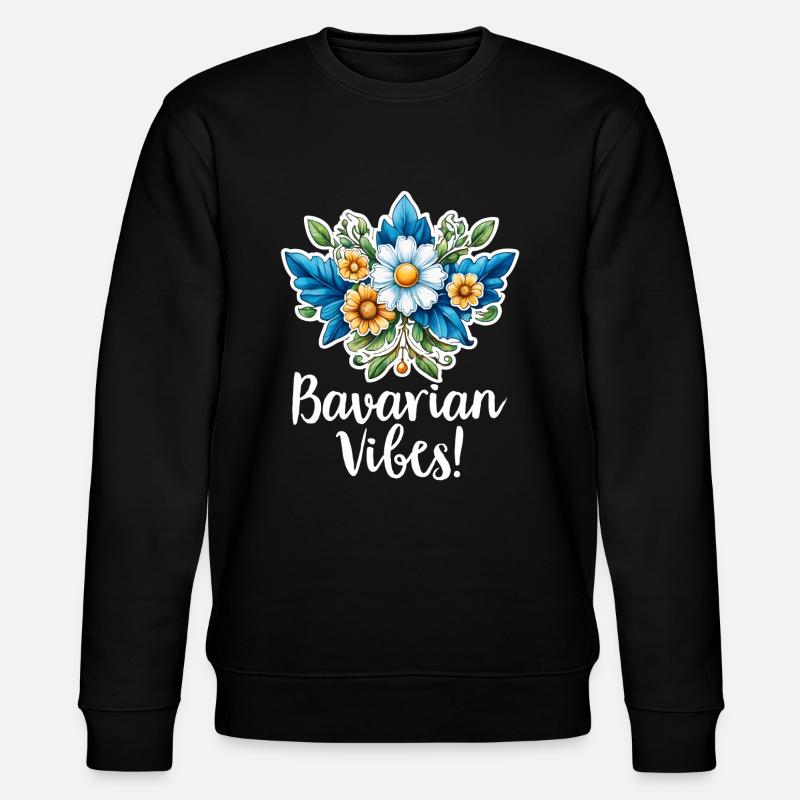 BAVARIAN VIBES BOUQUET - Stanley/Stella CHANGER Unisex Organic Sweatshirt - black