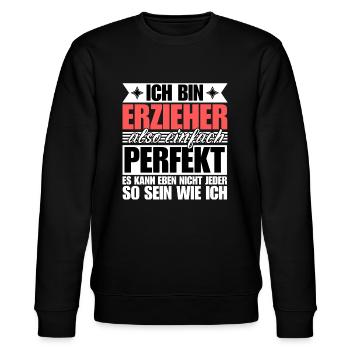 Perfekter Erzieher - Stanley/Stella Unisex Bio-Sweatshirt CHANGER  - Schwarz - Vorne - Nik (191cm) & Marisol (170cm)