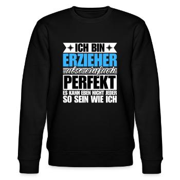 Perfekter Erzieher - Stanley/Stella Unisex Bio-Sweatshirt CHANGER  - Schwarz - Vorne - Nik (191cm) & Marisol (170cm)