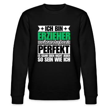 Perfekter Erzieher - Stanley/Stella Unisex Bio-Sweatshirt CHANGER  - Schwarz - Vorne - Nik (191cm) & Marisol (170cm)