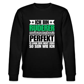 Perfekter Ruderer - Stanley/Stella Unisex Bio-Sweatshirt CHANGER  - Schwarz - Vorne - Nik (191cm) & Marisol (170cm)