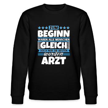 Zum Beginn gleich die besten wurden Arzt - Stanley/Stella Unisex Bio-Sweatshirt CHANGER  - Schwarz - Vorne - Nik (191cm) & Marisol (170cm)