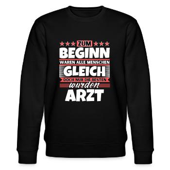 Zum Beginn gleich die besten wurden Arzt - Stanley/Stella Unisex Bio-Sweatshirt CHANGER  - Schwarz - Vorne - Nik (191cm) & Marisol (170cm)