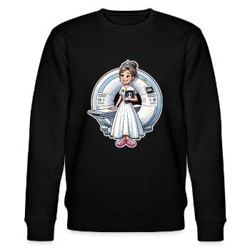 Princess Manip Radio Radiologist Female Radiology - Stanley/Stella CHANGER Unisex Organic Sweatshirt - black - Front - Nik (191cm) & Marisol (170cm)