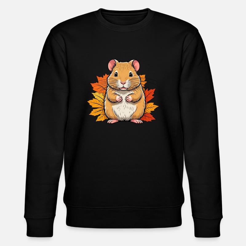 Halloween-Hamster / Herbstmaus - Stanley/Stella Unisex Bio-Sweatshirt CHANGER  - Schwarz