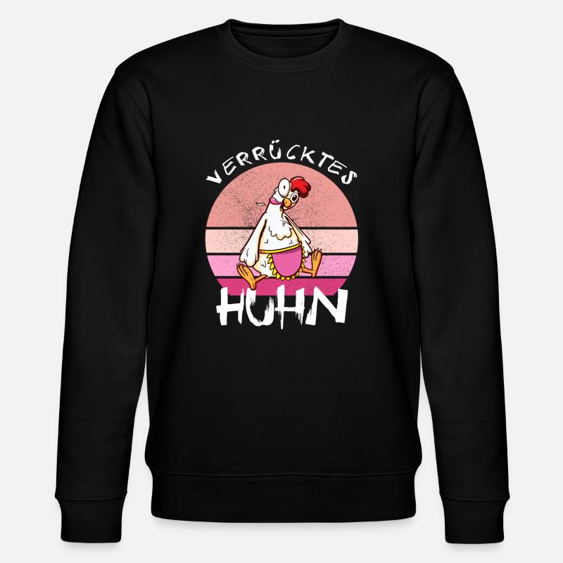 Crazy Chicken Funny Farmer - Stanley/Stella CHANGER Unisex Organic Sweatshirt - black