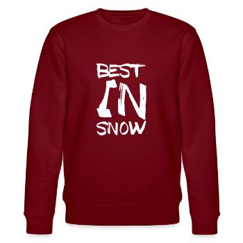 Best In Snow Skifahrer Snowboarder Wintersport - Stanley/Stella Unisex Bio-Sweatshirt CHANGER  - Burgunderrot - Vorne - Nik (191cm) & Marisol (170cm)