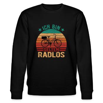 Selten Radlos Fahrrad Radsport Fahrradfahrer Bike - Stanley/Stella Unisex Bio-Sweatshirt CHANGER  - Schwarz - Vorne - Nik (191cm) & Marisol (170cm)