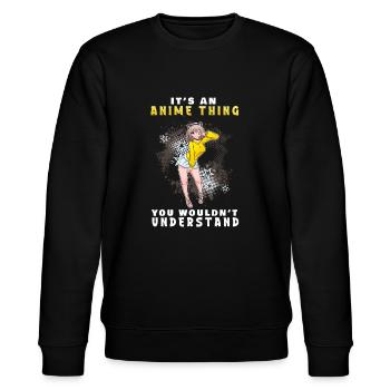 ANIME9Itsananimething - Stanley/Stella Unisex Bio-Sweatshirt CHANGER  - Schwarz - Vorne - Nik (191cm) & Marisol (170cm)