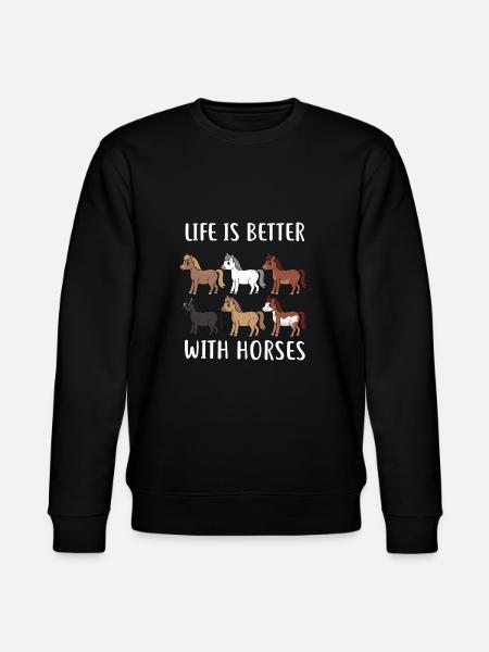 HORSESPACKLIFEISBETTERWITHHORSES - Stanley/Stella CHANGER Unisex Organic Sweatshirt - black