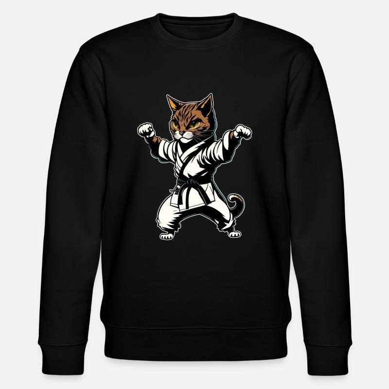 Karaté Chat - Kung-Fu Cat - Sweat bio CHANGER Stanley/Stella Unisexe - noir
