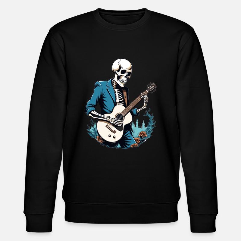Skeleton with guitar - Stanley/Stella CHANGER Unisex Organic Sweatshirt - black