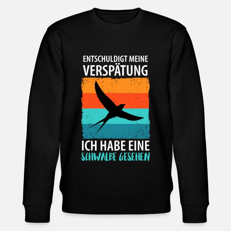 Vögel Vogel Schwalbe - Stanley/Stella Unisex Bio-Sweatshirt CHANGER - Schwarz