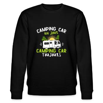 Humour Camping car Cadeau Couple - Sweat bio CHANGER Stanley/Stella Unisexe - noir - Devant - Nik (191cm) & Marisol (170cm)