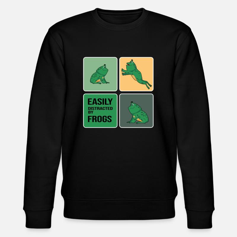 Frosch Froschsammlung Frog-Party - Stanley/Stella Unisex Bio-Sweatshirt CHANGER  - Schwarz