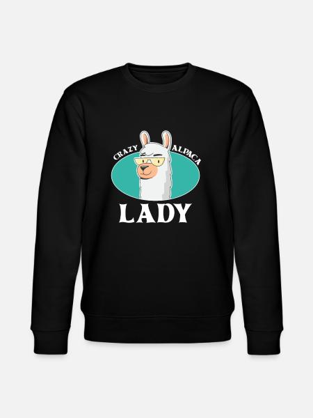 Crazy Alpaca Lady Alpacas - Stanley/Stella CHANGER Unisex Organic Sweatshirt - black