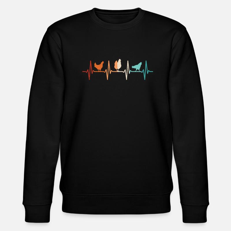 Poules Heartbeat Fermier Poulet fermier - Sweat bio CHANGER Stanley/Stella Unisexe - noir