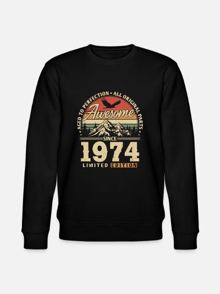 Großartig seit 1974 - Stanley/Stella Unisex Bio-Sweatshirt CHANGER - Schwarz