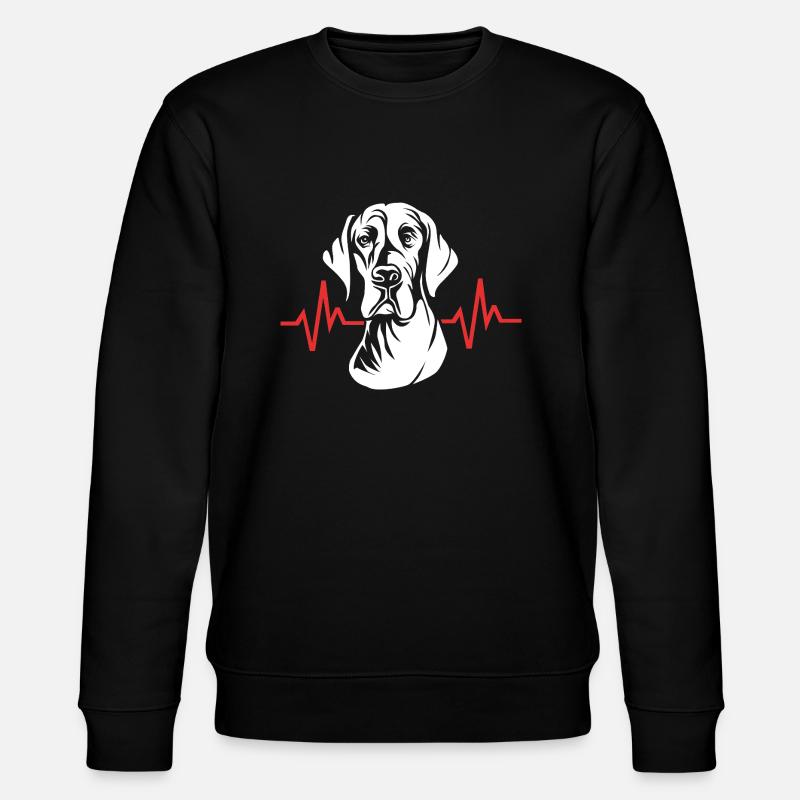 Great Dane heartbeat - Stanley/Stella CHANGER Unisex Organic Sweatshirt - black