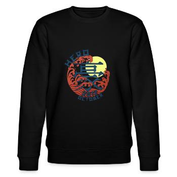 Japan Hero since October 2012 Geburtstaggeschenk - Stanley/Stella Unisex Bio-Sweatshirt CHANGER  - Schwarz - Vorne - Nik (191cm) & Marisol (170cm)