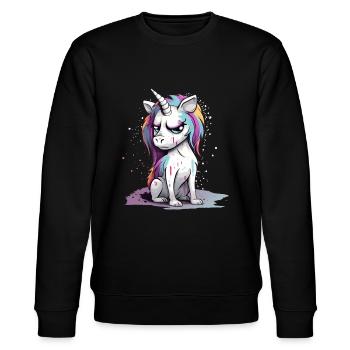 Licorne grincheuse - Sweat bio CHANGER Stanley/Stella Unisexe - noir - Devant - Nik (191cm) & Marisol (170cm)