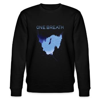 Freediving One Breath tauchen Apnoe Taucher Ozean - Stanley/Stella Unisex Bio-Sweatshirt CHANGER  - Schwarz - Vorne - Nik (191cm) & Marisol (170cm)