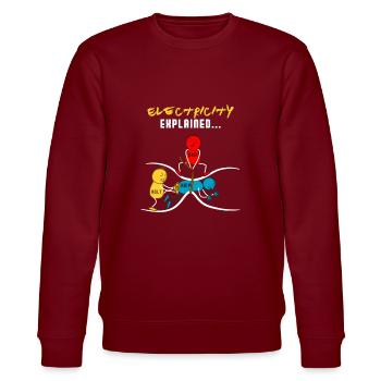 Ohm Volt Ampere Gift Électricien Electricité Drôle - Sweat bio CHANGER Stanley/Stella Unisexe - bordeaux - Devant - Nik (191cm) & Marisol (170cm)