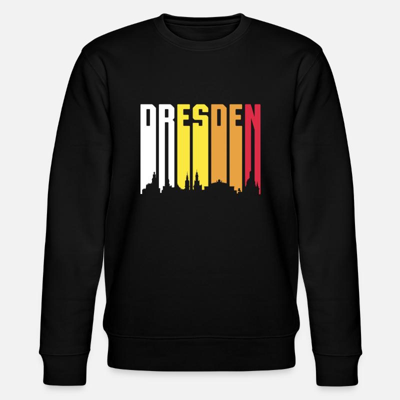 Retro Dresden Skyline Geschenk - Stanley/Stella Unisex Bio-Sweatshirt CHANGER - Schwarz