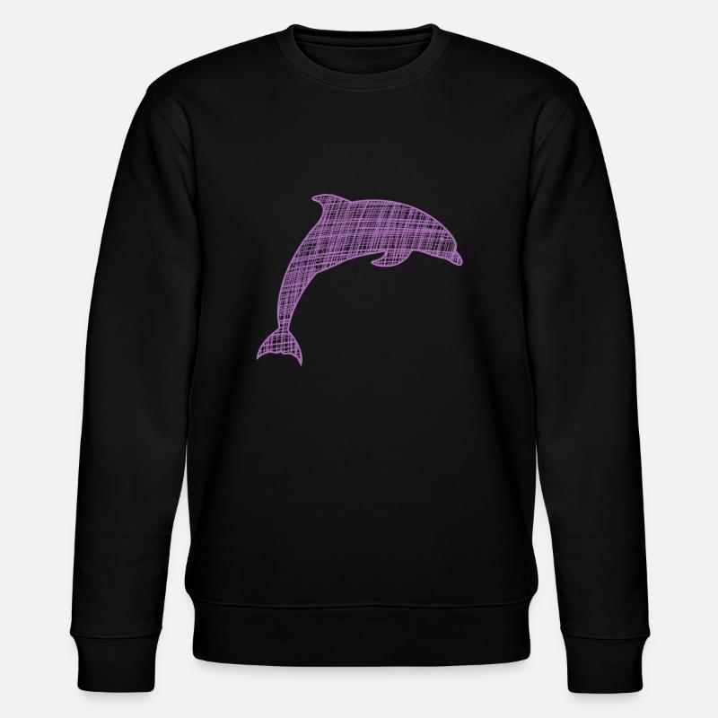Delfin Dolphin - Stanley/Stella Unisex Bio-Sweatshirt CHANGER  - Schwarz