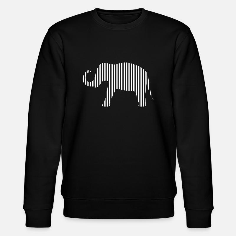 Elephant in strips - Stanley/Stella CHANGER Unisex Organic Sweatshirt - black