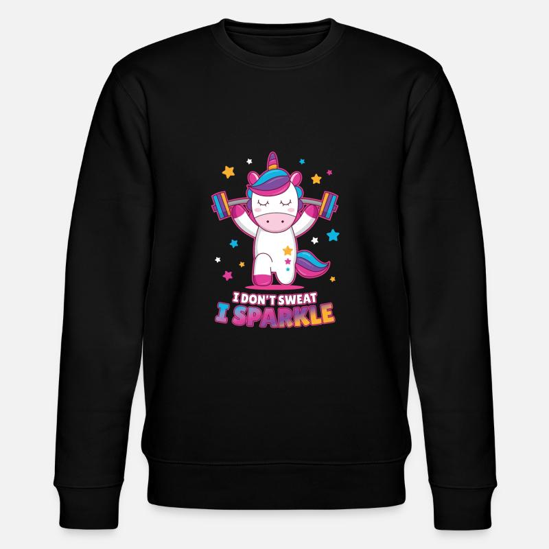 i dont sweat i sparkle - Stanley/Stella Unisex Bio-Sweatshirt CHANGER  - Schwarz