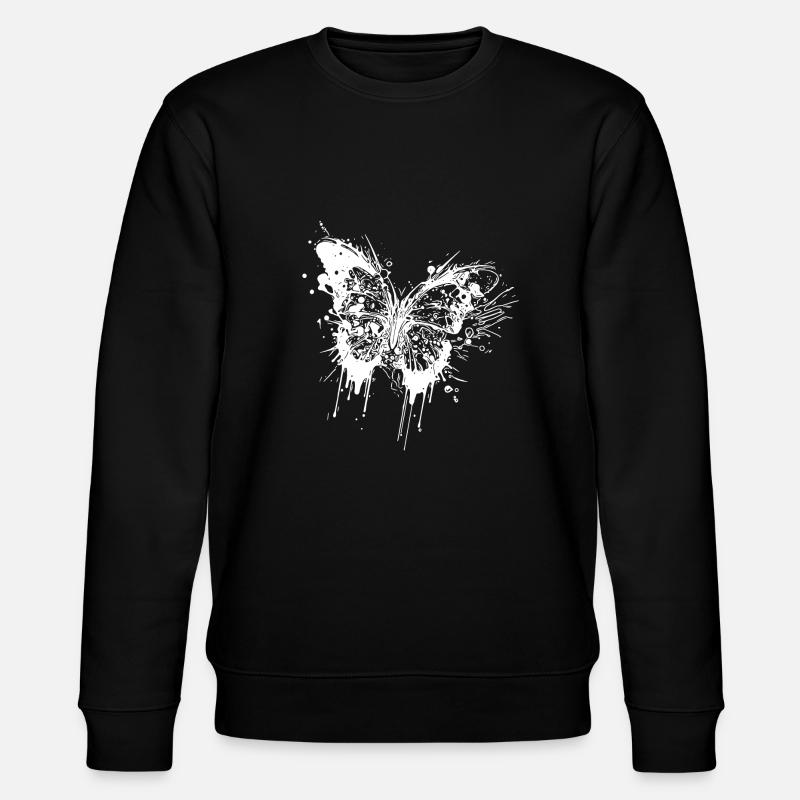 Tattoo Ink Splash Butterfly - Stanley/Stella CHANGER Unisex Organic Sweatshirt - black