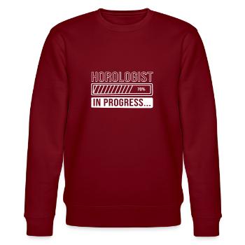 Uhrwerk Uhr - Stanley/Stella Unisex Bio-Sweatshirt CHANGER  - Burgunderrot - Vorne - Nik (191cm) & Marisol (170cm)