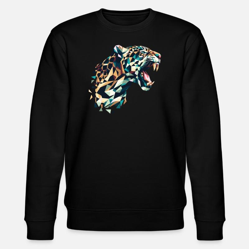 Leopard Polygon - Stanley/Stella CHANGER Unisex Organic Sweatshirt - black
