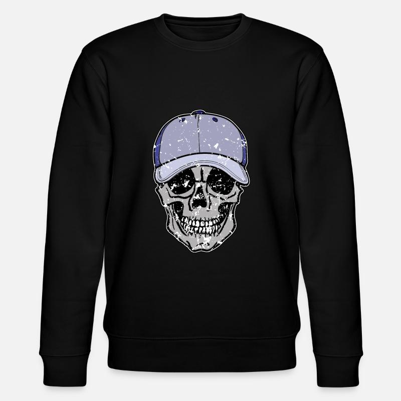 Totenkopf - mit Kappe - Stanley/Stella Unisex Bio-Sweatshirt CHANGER  - Schwarz