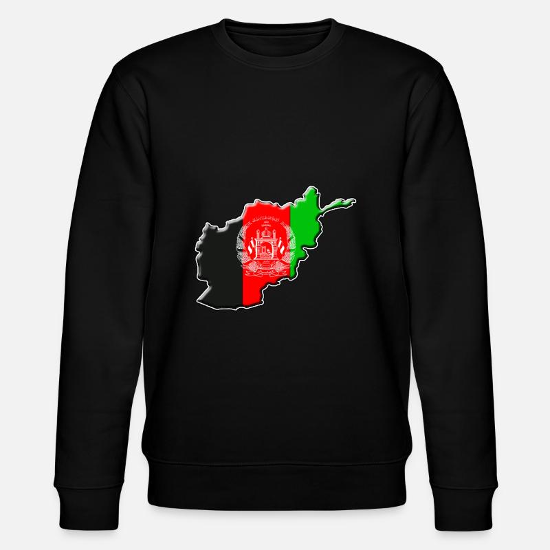 Afghanistan flag map - Stanley/Stella CHANGER Unisex Organic Sweatshirt - black