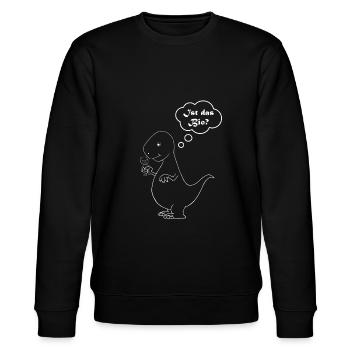 Ist das Bio - Dinosaurier - Stanley/Stella Unisex Bio-Sweatshirt CHANGER  - Schwarz - Vorne - Nik (191cm) & Marisol (170cm)