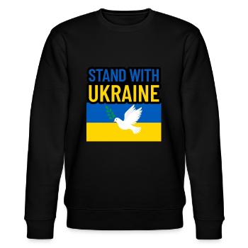 Stand with Ukraine - Stanley/Stella Unisex Bio-Sweatshirt CHANGER  - Schwarz - Vorne - Nik (191cm) & Marisol (170cm)