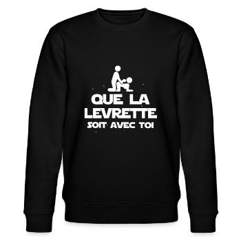 Levrette cadeau drôle kamasutra humour sexe - Sweat bio CHANGER Stanley/Stella Unisexe - noir - Devant - Nik (191cm) & Marisol (170cm)