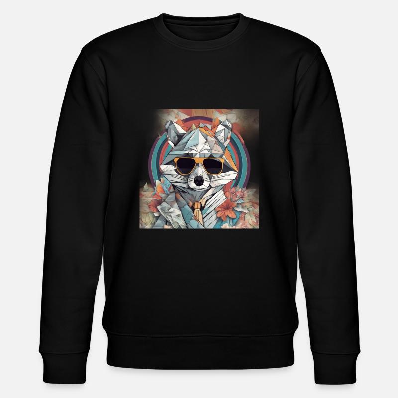 Epischer Waschbär - Stanley/Stella Unisex Bio-Sweatshirt CHANGER  - Schwarz