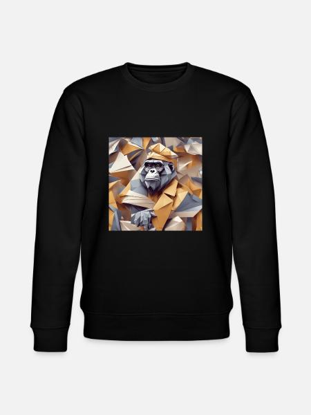 Cool monkey in wrinkled robe - Stanley/Stella CHANGER Unisex Organic Sweatshirt - black