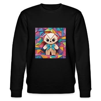 Kunterbunter Origami Teddy - Stanley/Stella Unisex Bio-Sweatshirt CHANGER  - Schwarz - Vorne - Nik (191cm) & Marisol (170cm)