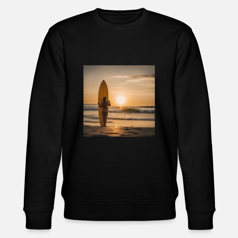 Catchin' Waves in Style - cool surfer - Stanley/Stella CHANGER Unisex Organic Sweatshirt - black