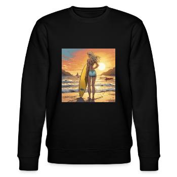 Catchin' Waves in Style - Cool Surfer II - Sweat bio CHANGER Stanley/Stella Unisexe - noir - Devant - Nik (191cm) & Marisol (170cm)