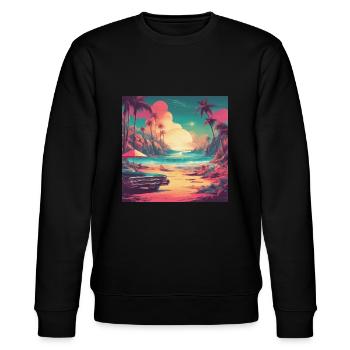 Plage Vintage - Sweat bio CHANGER Stanley/Stella Unisexe - noir - Devant - Nik (191cm) & Marisol (170cm)