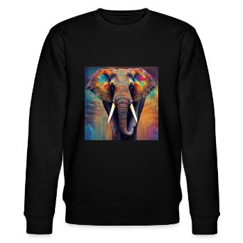 Éléphant coloré - Sweat bio CHANGER Stanley/Stella Unisexe - noir - Devant - Nik (191cm) & Marisol (170cm)