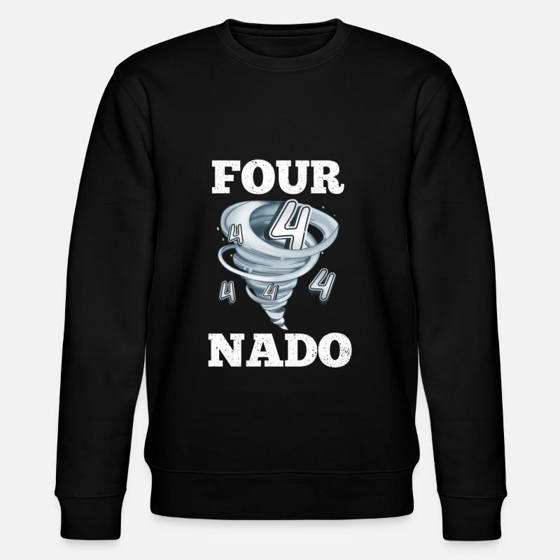 4th Birthday Tornado - Stanley/Stella CHANGER Unisex Organic Sweatshirt - black